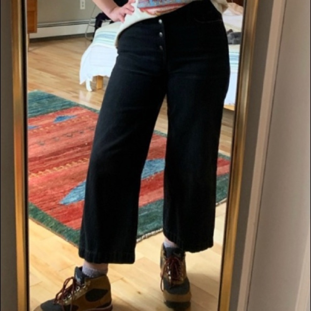 Frame cropped wide-leg denim